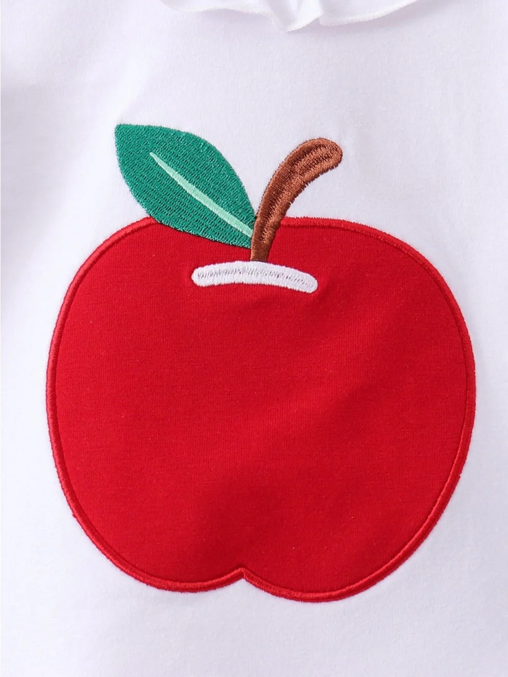Girls Apple Applique Top & Light Blue Skort Set